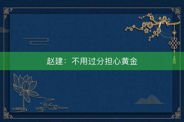 赵建：不用过分担心黄金