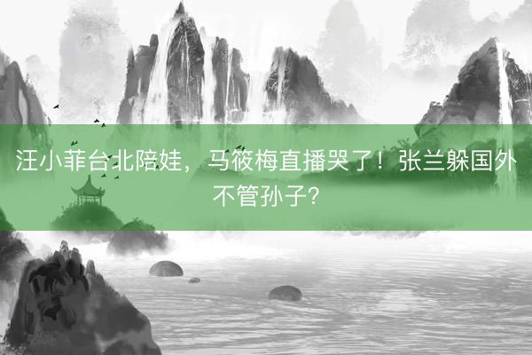 汪小菲台北陪娃，马筱梅直播哭了！张兰躲国外不管孙子？