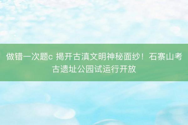 做错一次题c 揭开古滇文明神秘面纱！石寨山考古遗址公园试运行开放