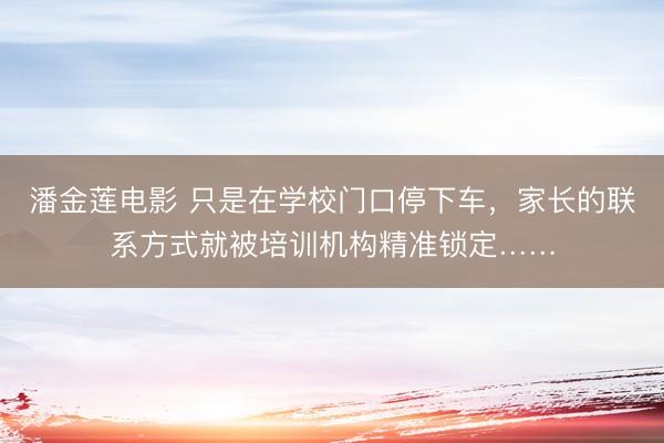 潘金莲电影 只是在学校门口停下车,家长的联系方式就被培训机构精准锁定……