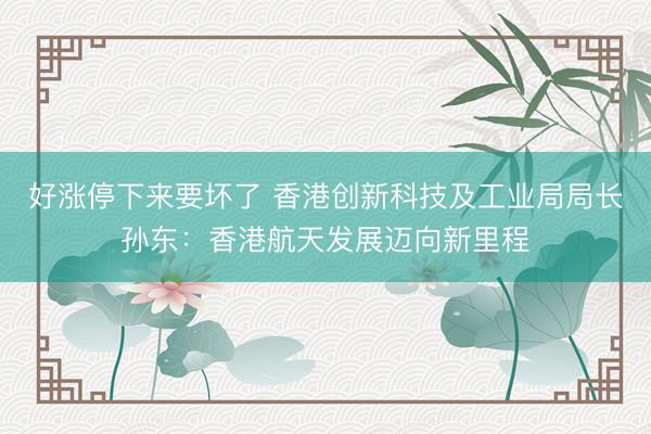 好涨停下来要坏了 香港创新科技及工业局局长孙东：香港航天发展迈向新里程