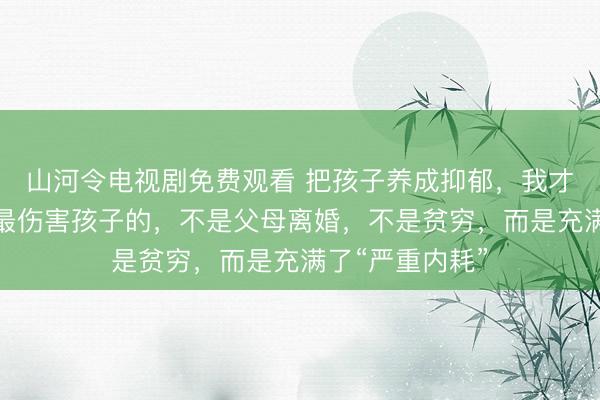 山河令电视剧免费观看 把孩子养成抑郁，我才懂：一个家庭最伤害孩子的，不是父母离婚，不是贫穷，而是充满了“严重内耗”