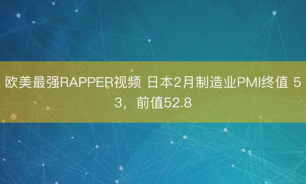 欧美最强RAPPER视频 日本2月制造业PMI终值 53，前值52.8