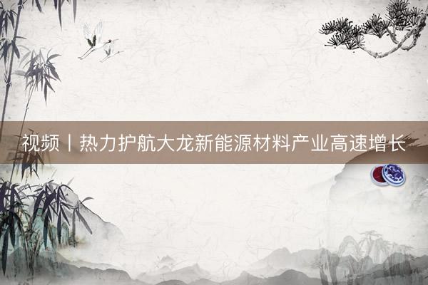 视频丨热力护航大龙新能源材料产业高速增长