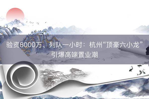 验资8000万、列队一小时：杭州“顶豪六小龙”引爆高端置业潮