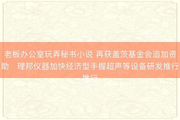 老板办公室玩弄秘书小说 再获盖茨基金会追加资助   理邦仪器加快经济型手握超声等设备研发推行