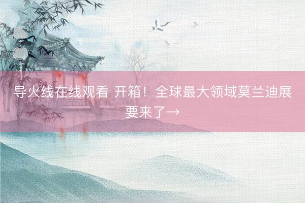 导火线在线观看 开箱！全球最大领域莫兰迪展要来了→