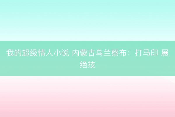 我的超级情人小说 内蒙古乌兰察布：打马印 展绝技